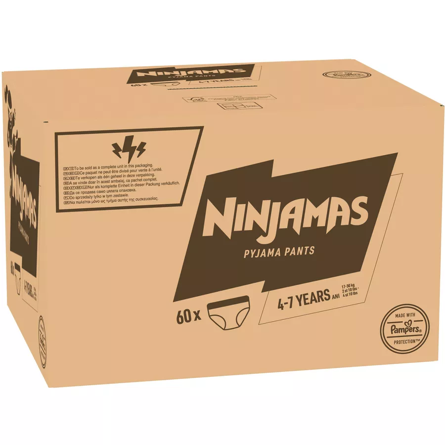 NINJAMAS Pyjama Pants Monatsbox für Mädchen, 4-7 Jahre, 60 Stück