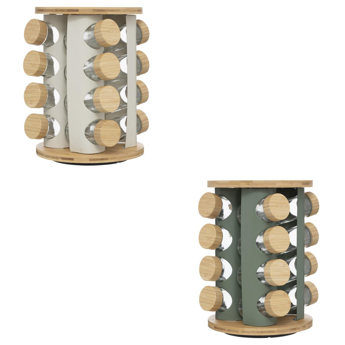 RACK 16 EPICES METAL BAMBOU SENSIA