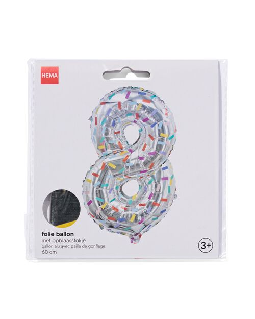 ballon alu chiffre 8 confetti XL