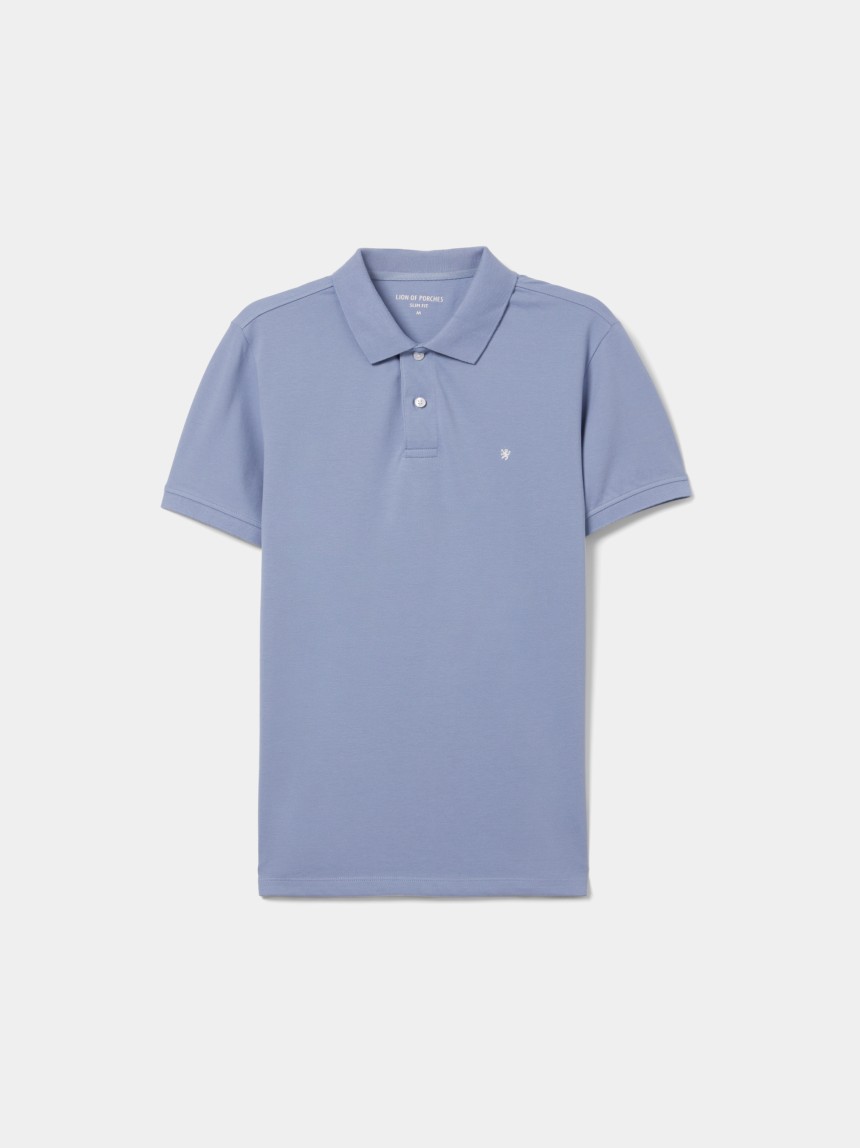 Polo piqué slim fit garment dye