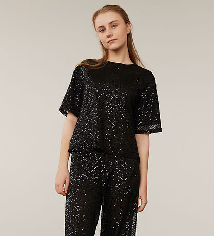 Sofie Schnoor T-Shirt - Schwarz/Pailletten