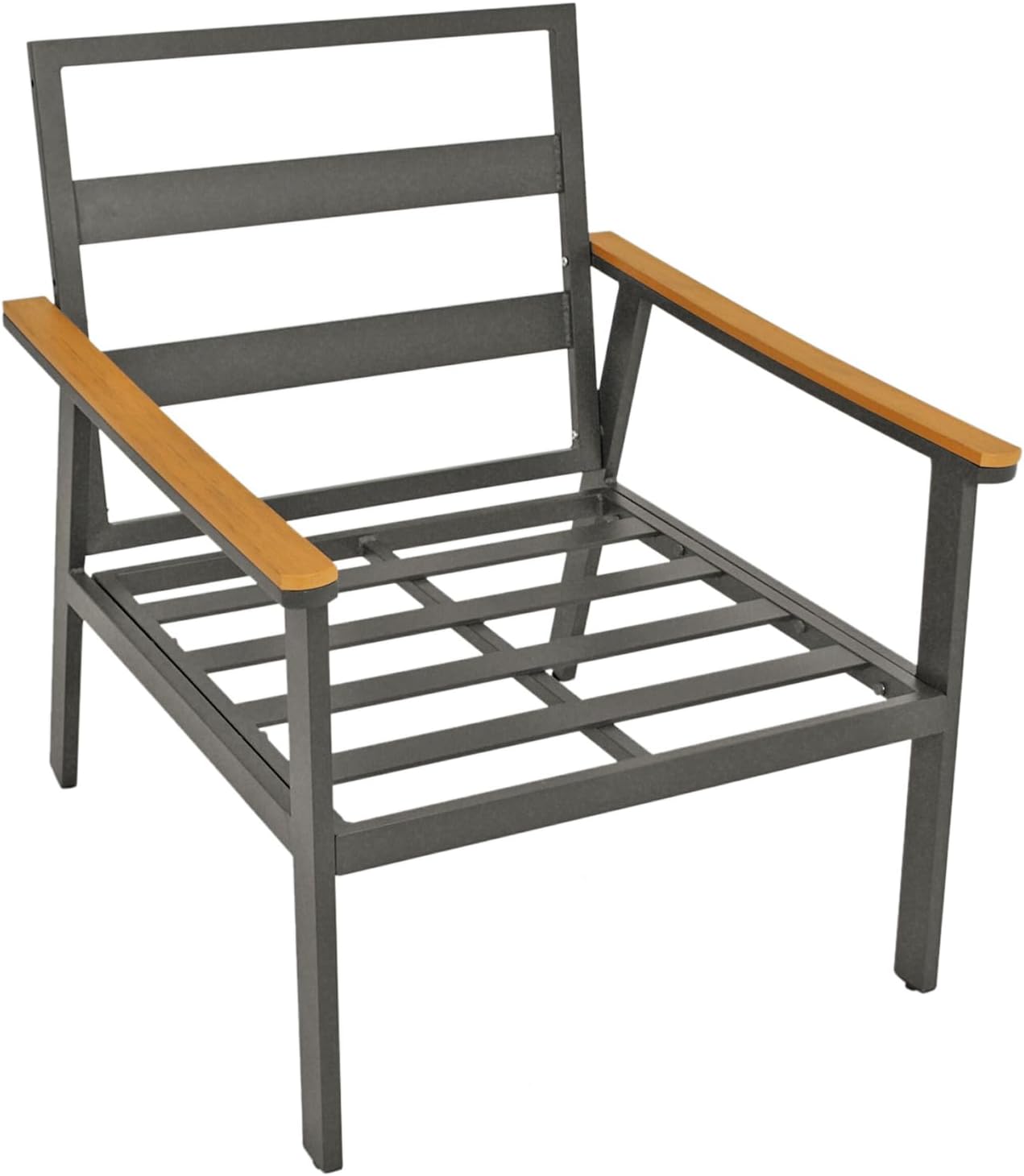 DEGAMO Loungeset Gartenset Calgary 4-teilig, Aluminium anthrazit + Kunstholz, Polster grau, wetterfest, Outdoor