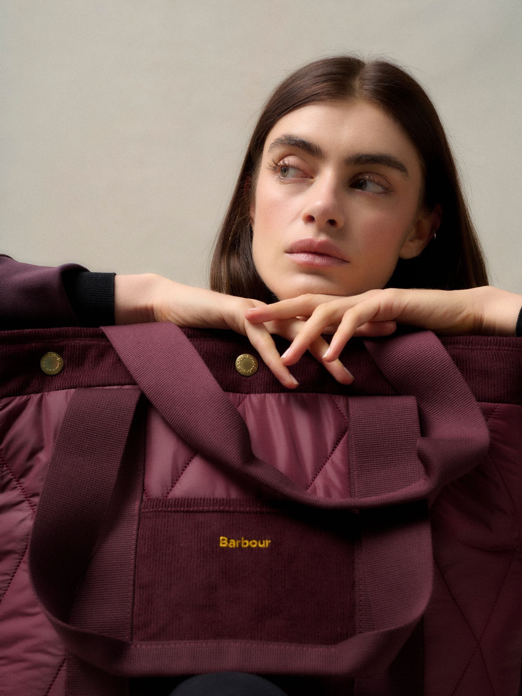 Rood - Barbour® Healy gewatteerde shoppertas