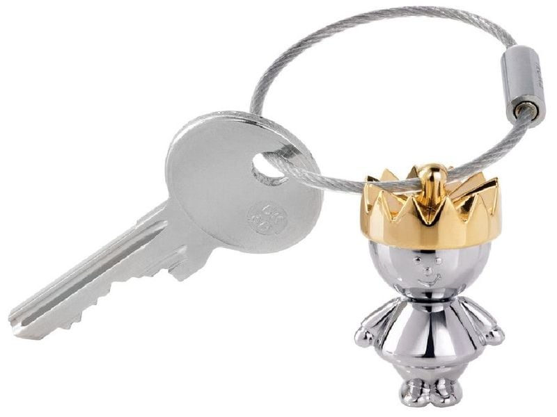 Troika Schlüsselanhänger Little King Silber / Gold Schlüsselanhänger mit goldener Krone