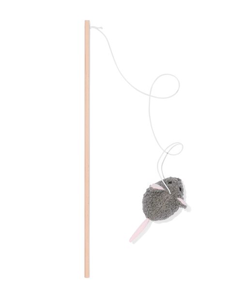 canne à pêche pour chat avec herbe à chat