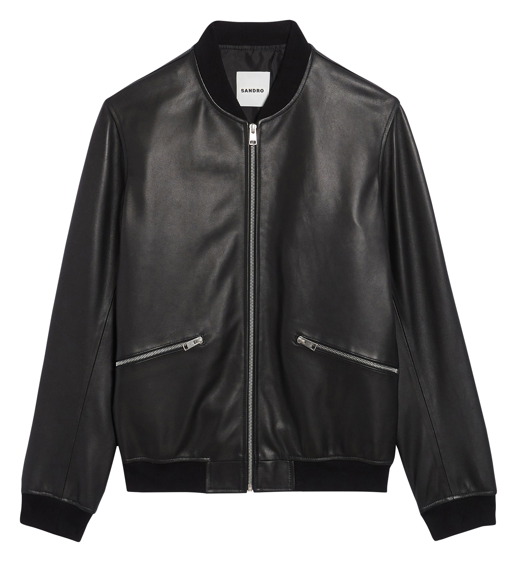 Blouson teddy en cuir | Noir