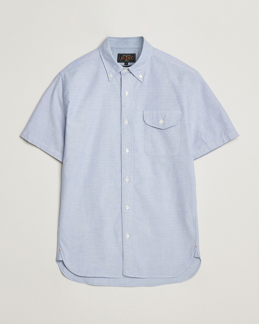 BEAMS PLUS Short Sleeve Oxford Shirt Light Blue