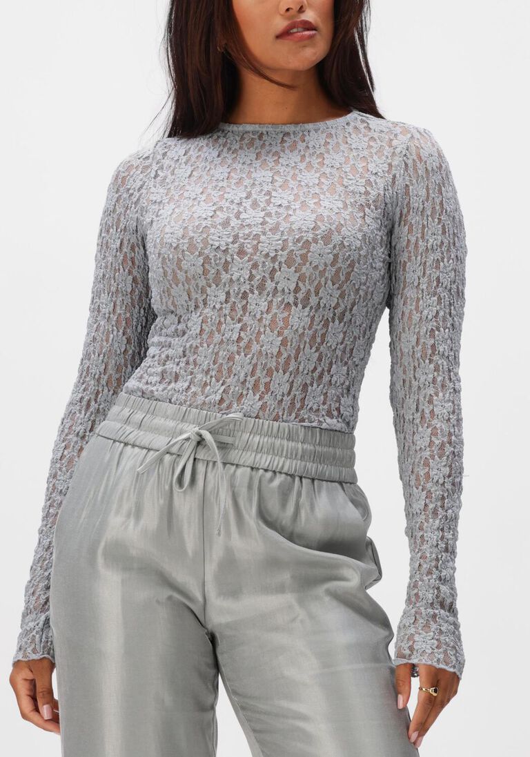 lichtgrijze aimee the label top annie lace longsleeve