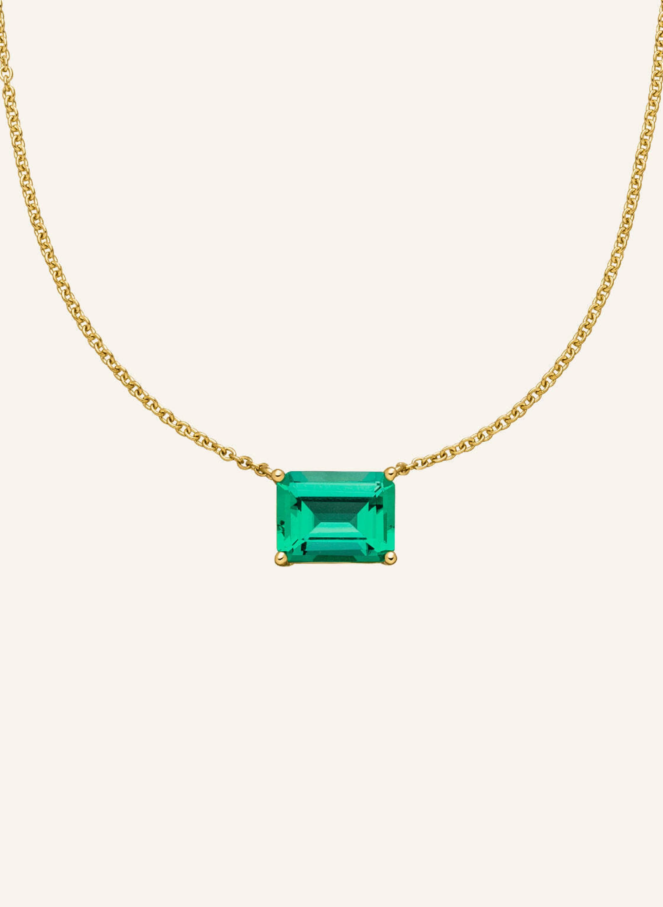 VEYNOU Halskette EDEN aus 14 Karat Gelbgold mit 1ct. lab-grown Smaragd