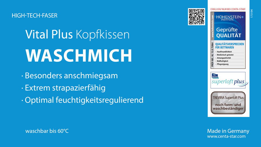 Centa Star Kopfkissen WASCHMICH PLUS