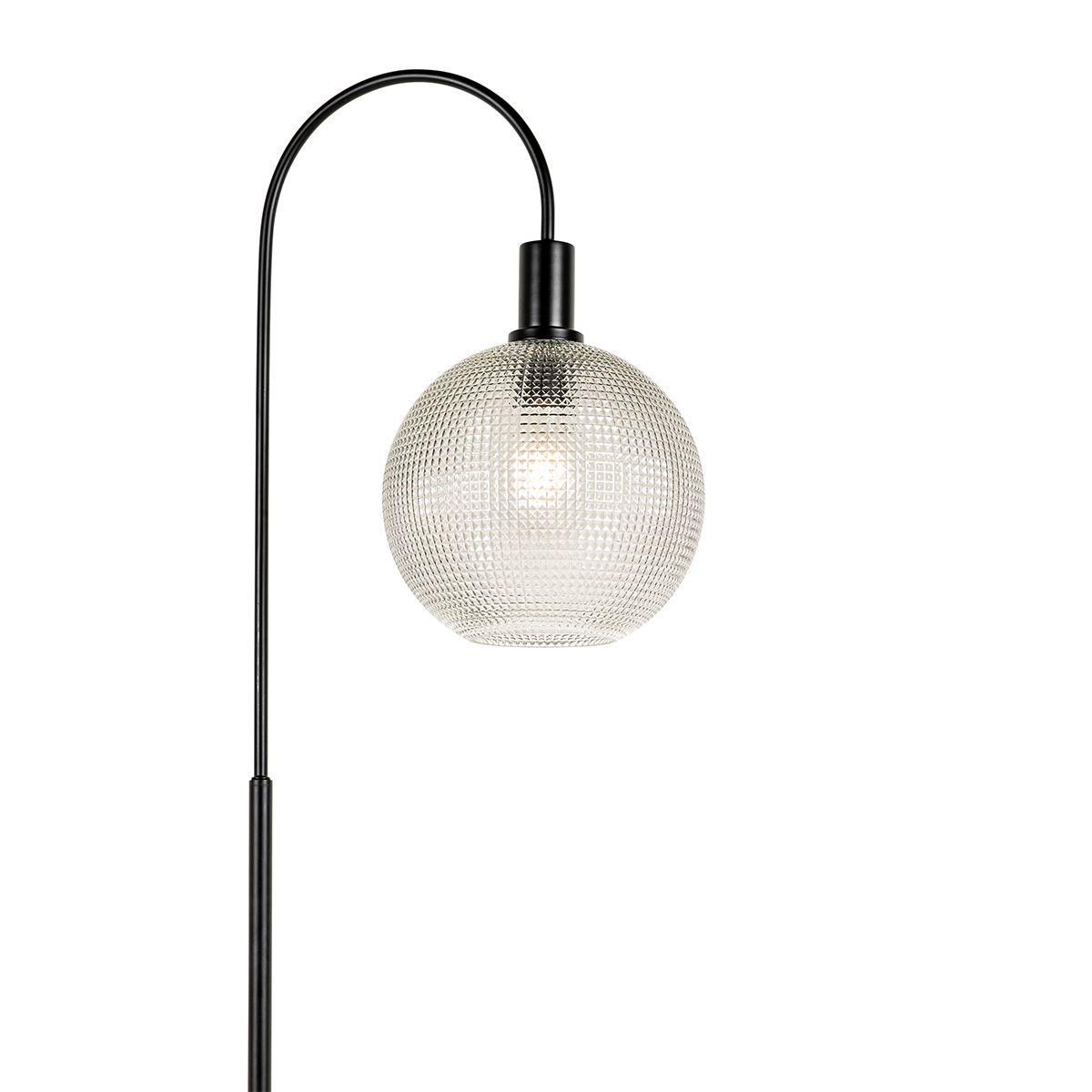 Design vloerlamp zwart met smoke glas - Chico