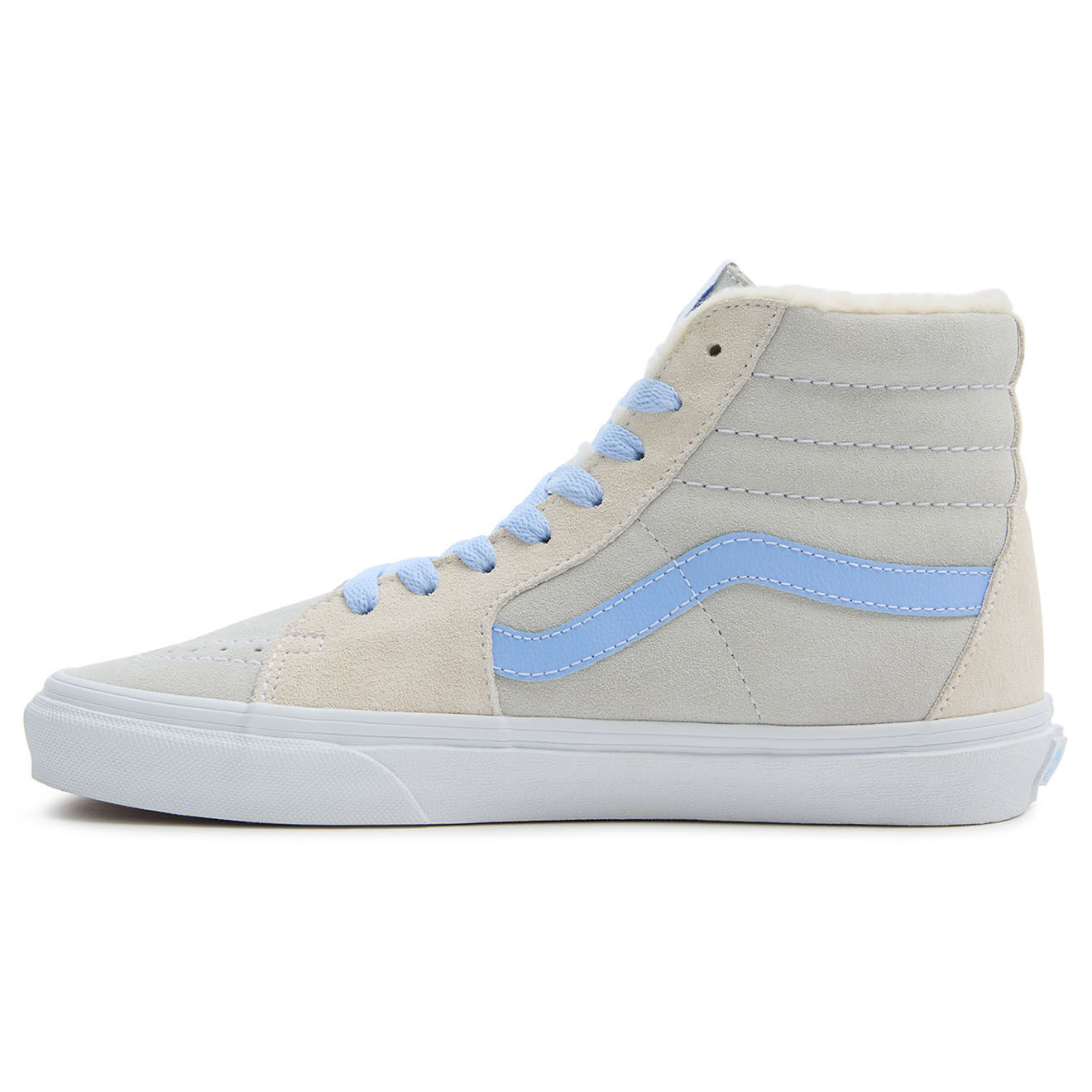 Vans Baskets en Velours de Cuir SK8-Hi fourrées crème/bleu