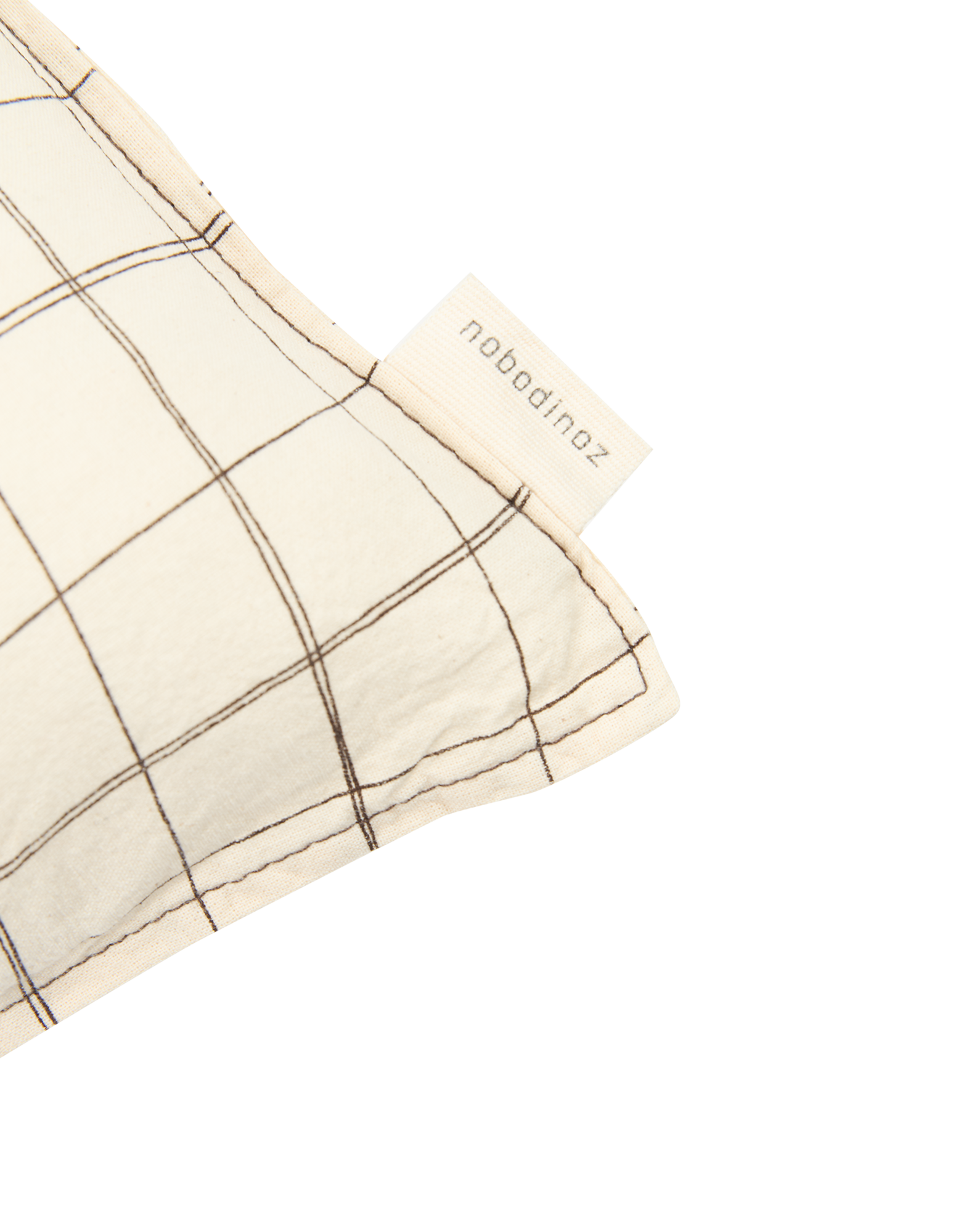 Coussin rectangulaire brodél1n0 en lin français lavé | Beige