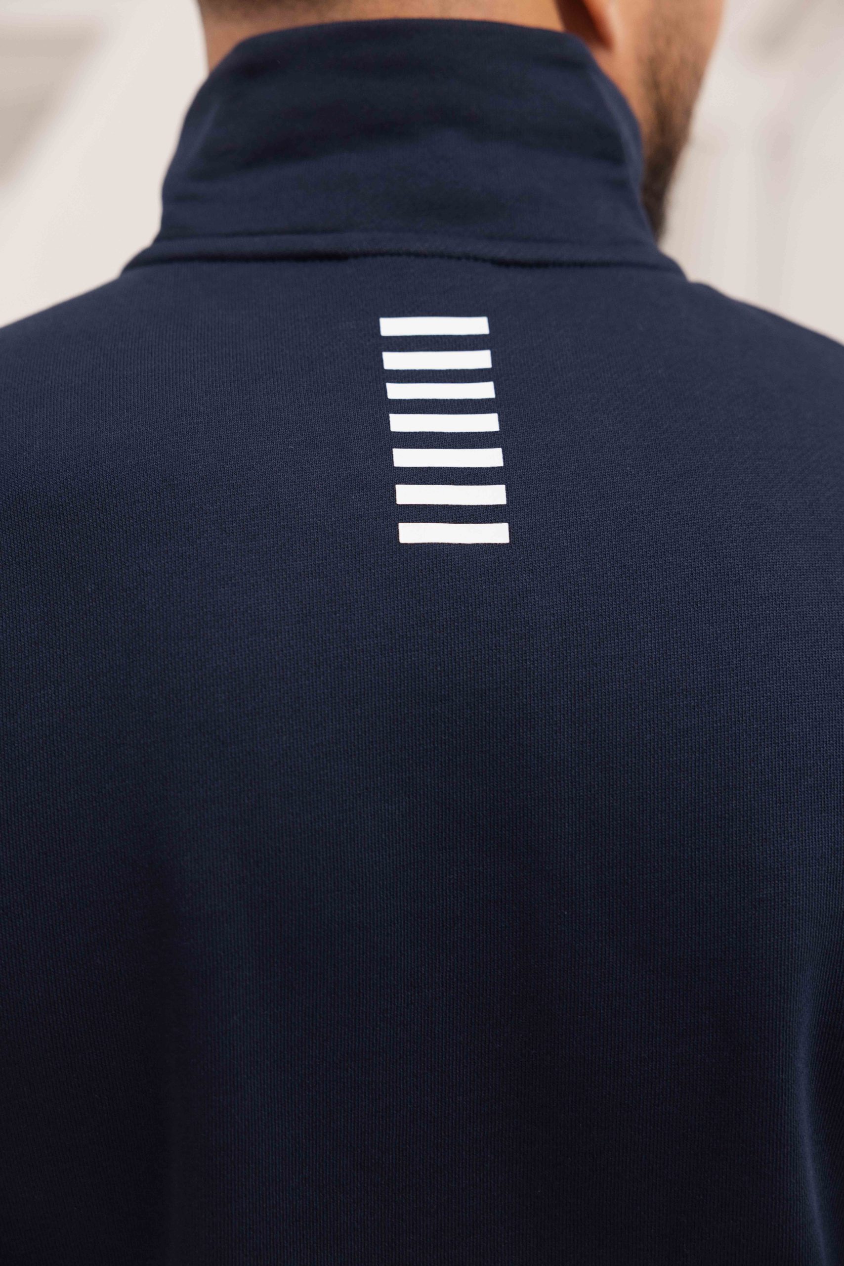 Emporio Armani EA7 8NPM35 Quarter Zip Sweater Heren Donkerblauw