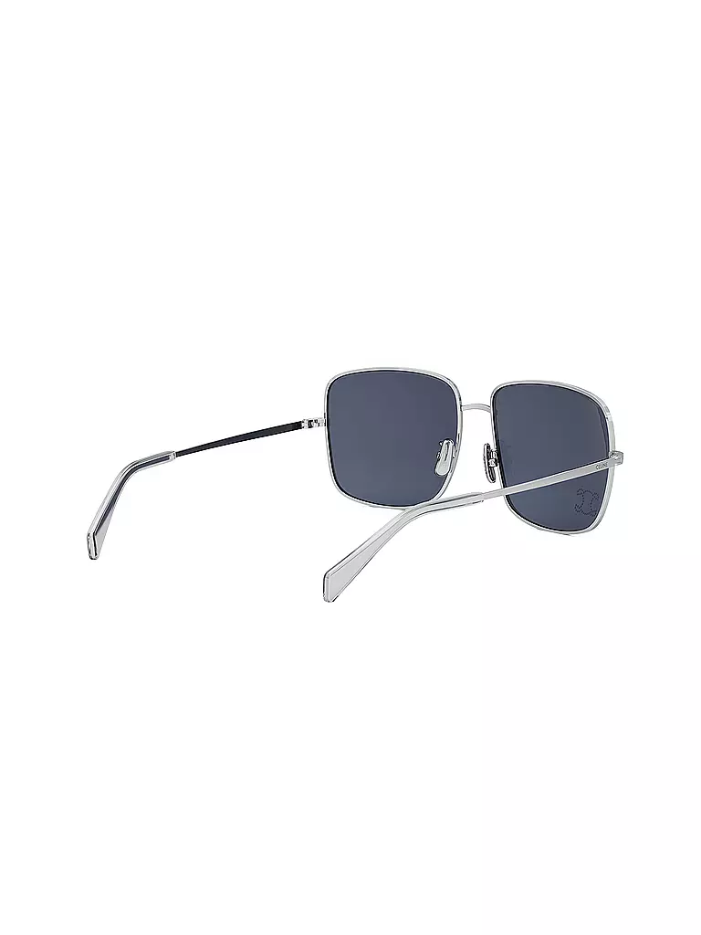 CELINE Rhinestone Triomphe silber eckige Sonnenbrille silber