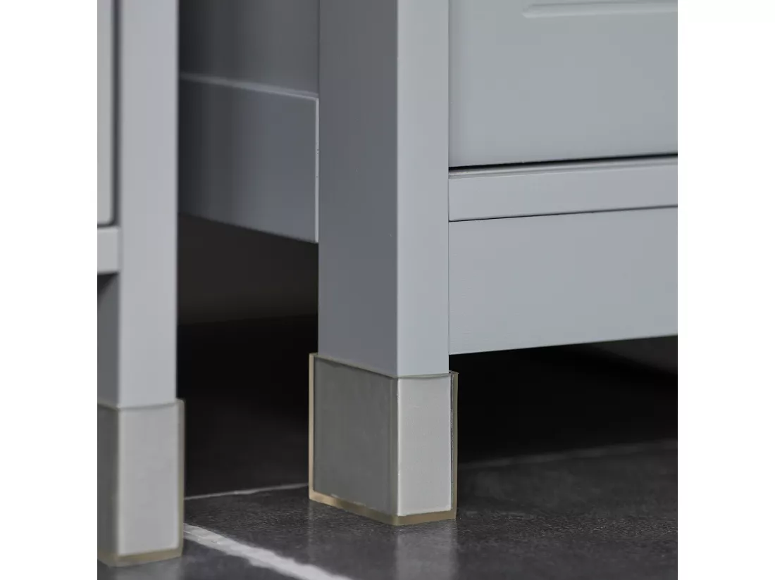 SoBuy FRG128-II-SG Meuble sous lavabo Meuble sous évier Meuble de Salle de Bain sous lavabo Housse Colonne lavabo Anti-humidité, Gris