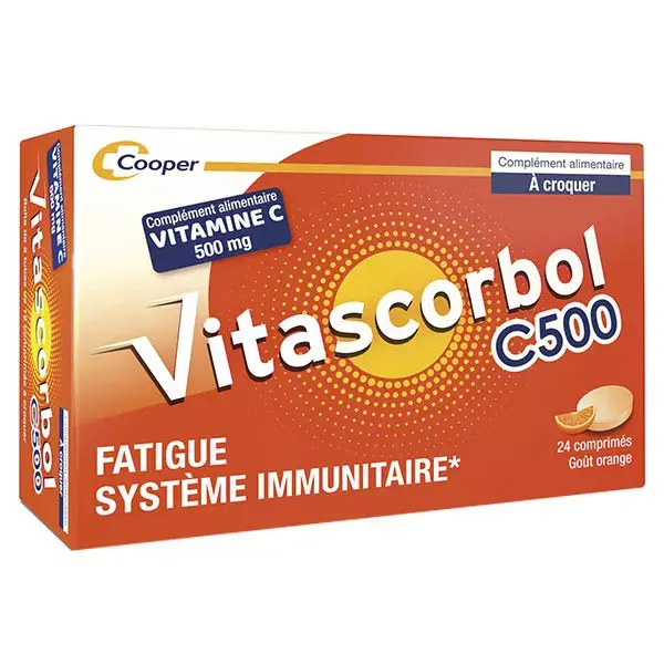 Vitascorbol Vitamina C 500mg 24 comprimidos mastigáveis