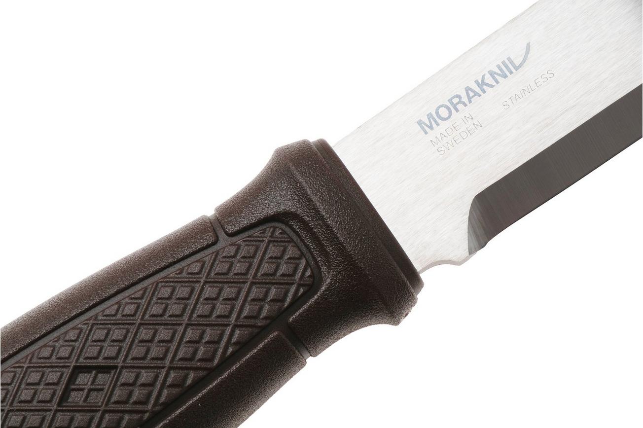 Morakniv Garberg Grand (S) 14641 Stainless Steel, Brown Polymer, bushcraftmes, leren foedraal