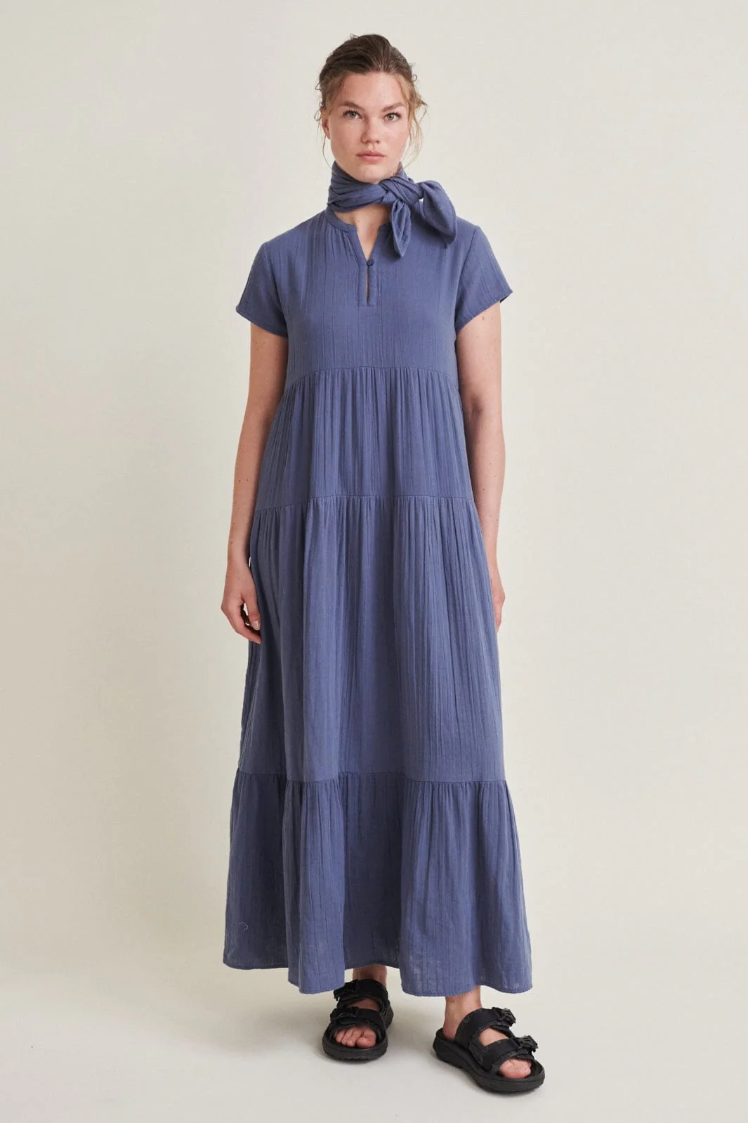 Basic Apparel Ember Layered Dress Gots 421 vintage indigo