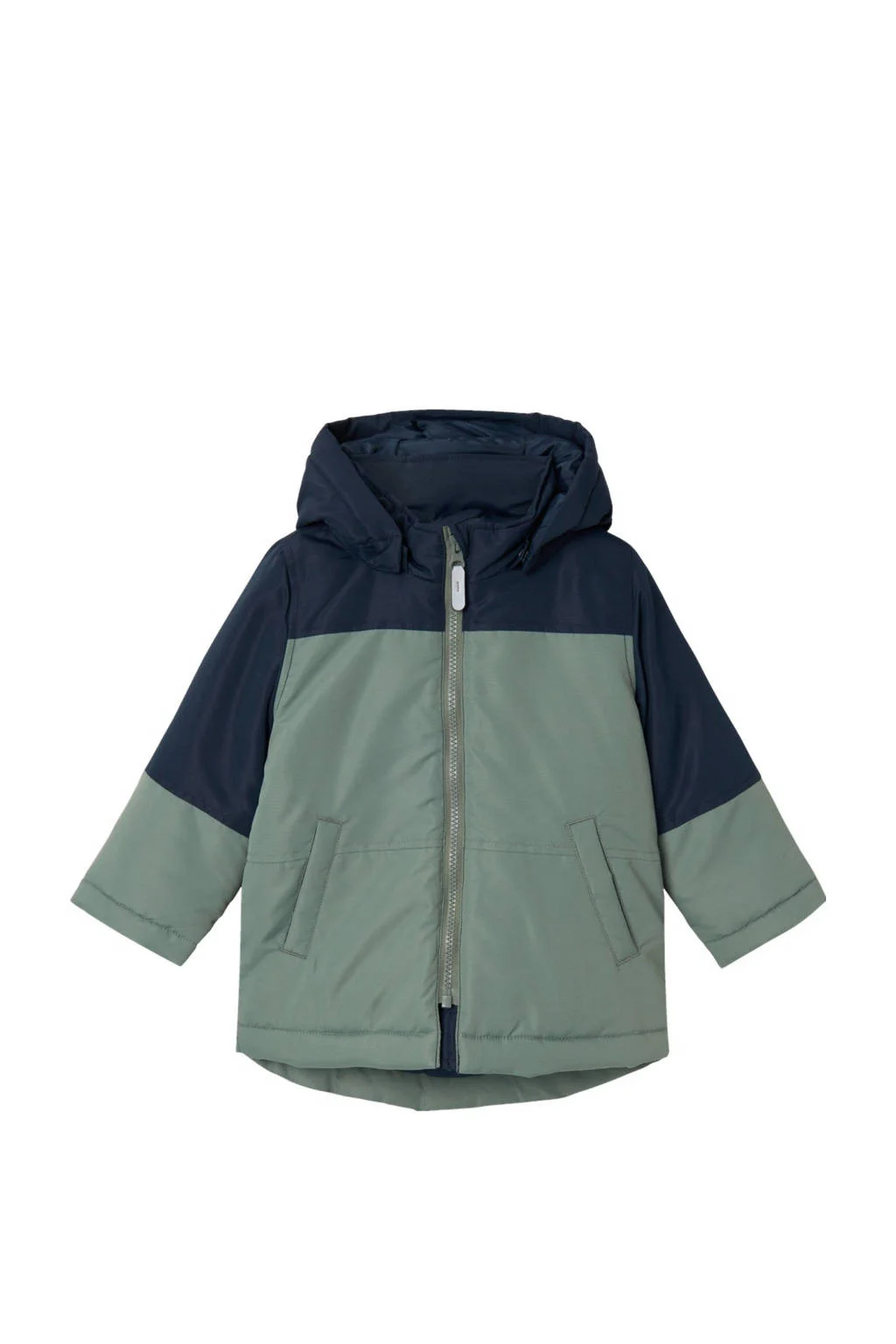 NAME IT winterjas NMMMAX zachtgroen/donkerblauw