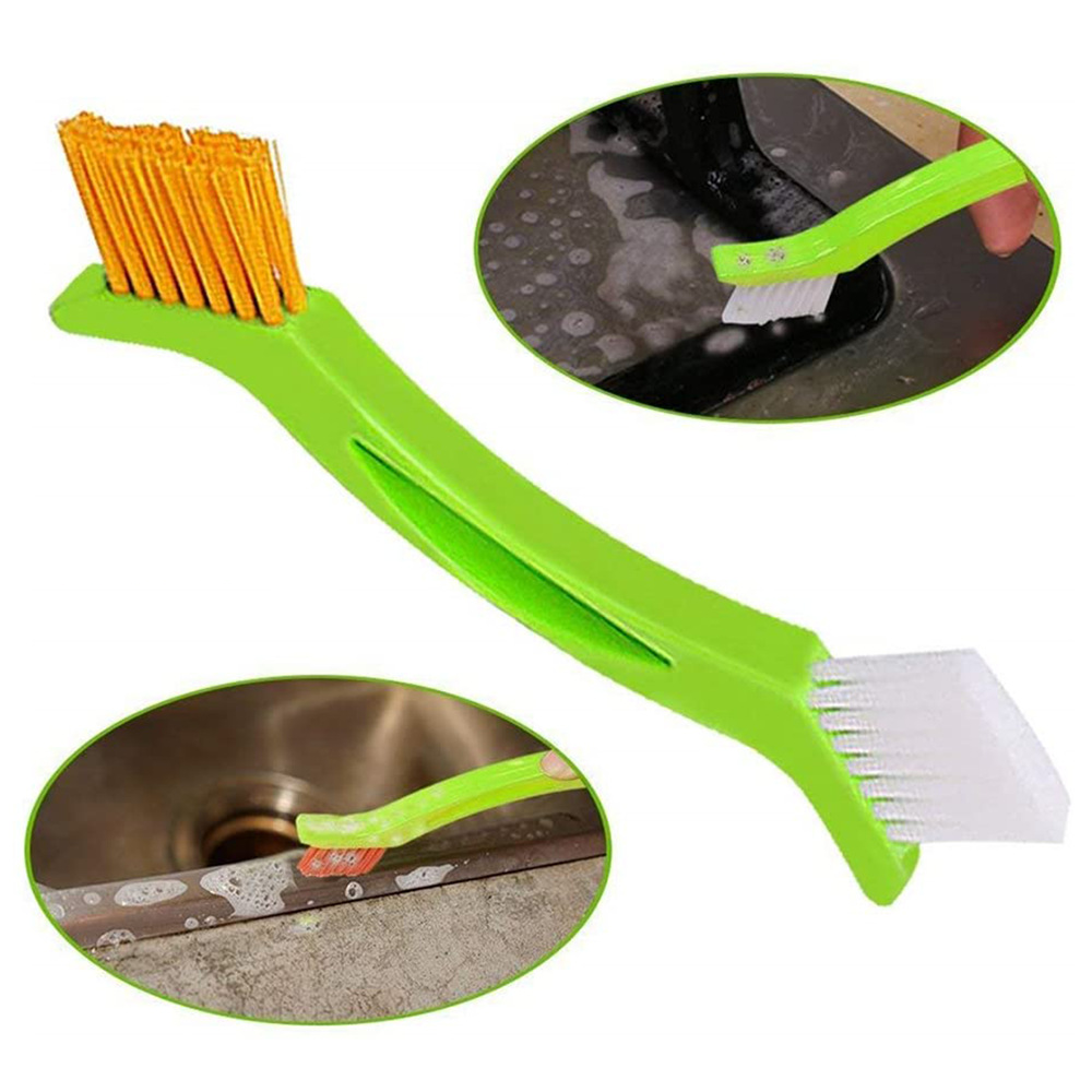 (5er Set) Universal Reinigungs Bürsten mit Nylon Borsten für Fugen / Waschbecken / Fliesen - Grün
