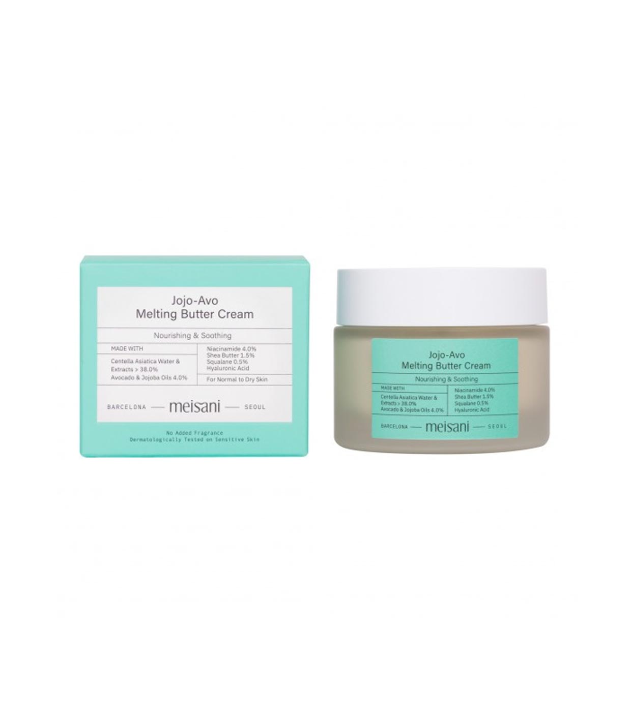Meisani - Creme hidratante de textura cremosa com óleo de abacate e jojoba