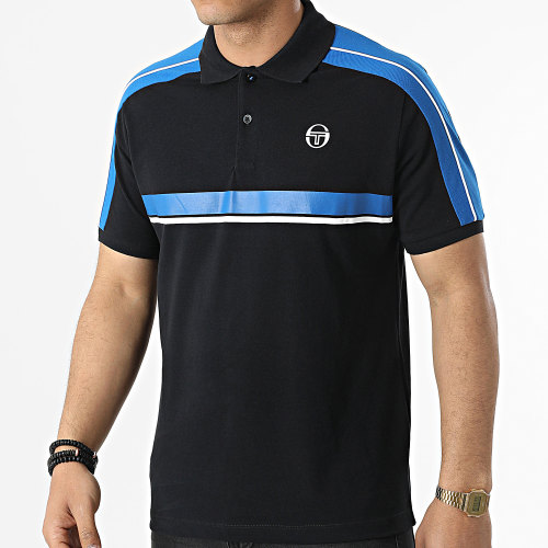 Polo Manches Courtes A Bandes 39223 Noir Bleu