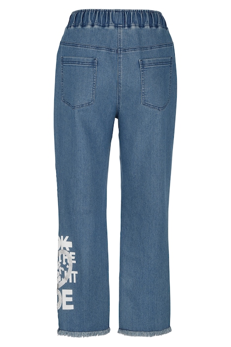 Jeans-Joggpants, Saumdruck, Elastikbund