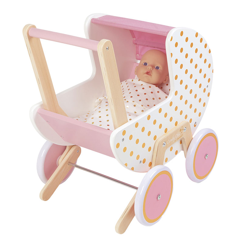 Janod Candy Chic -Houten Poppenwagen