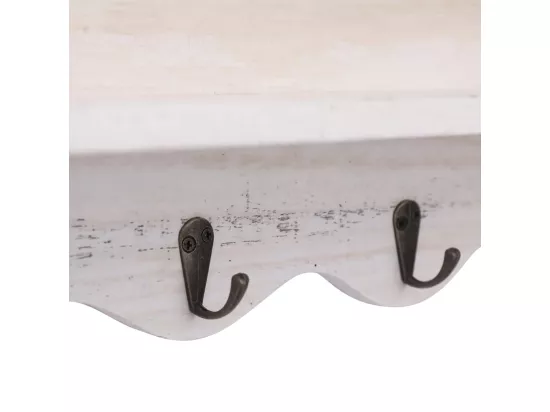 Porte-manteau mural Blanc 50x10x30 cm Bois