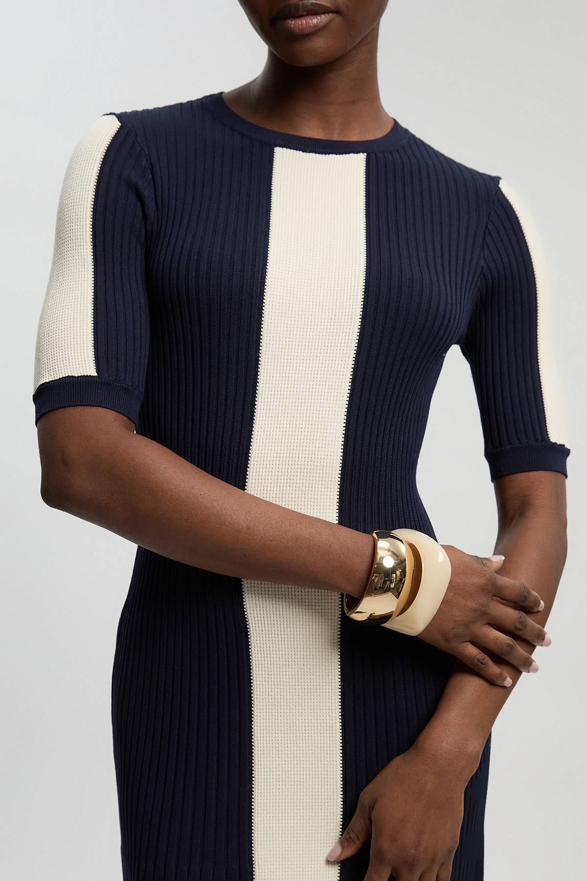 KarenMillen Robe Maxi Tricotée Côtelée À Blocs De Couleur