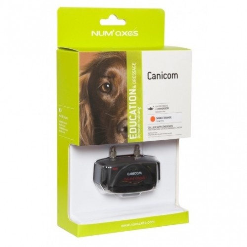 Coleira Canicom para cães, preta e laranja.