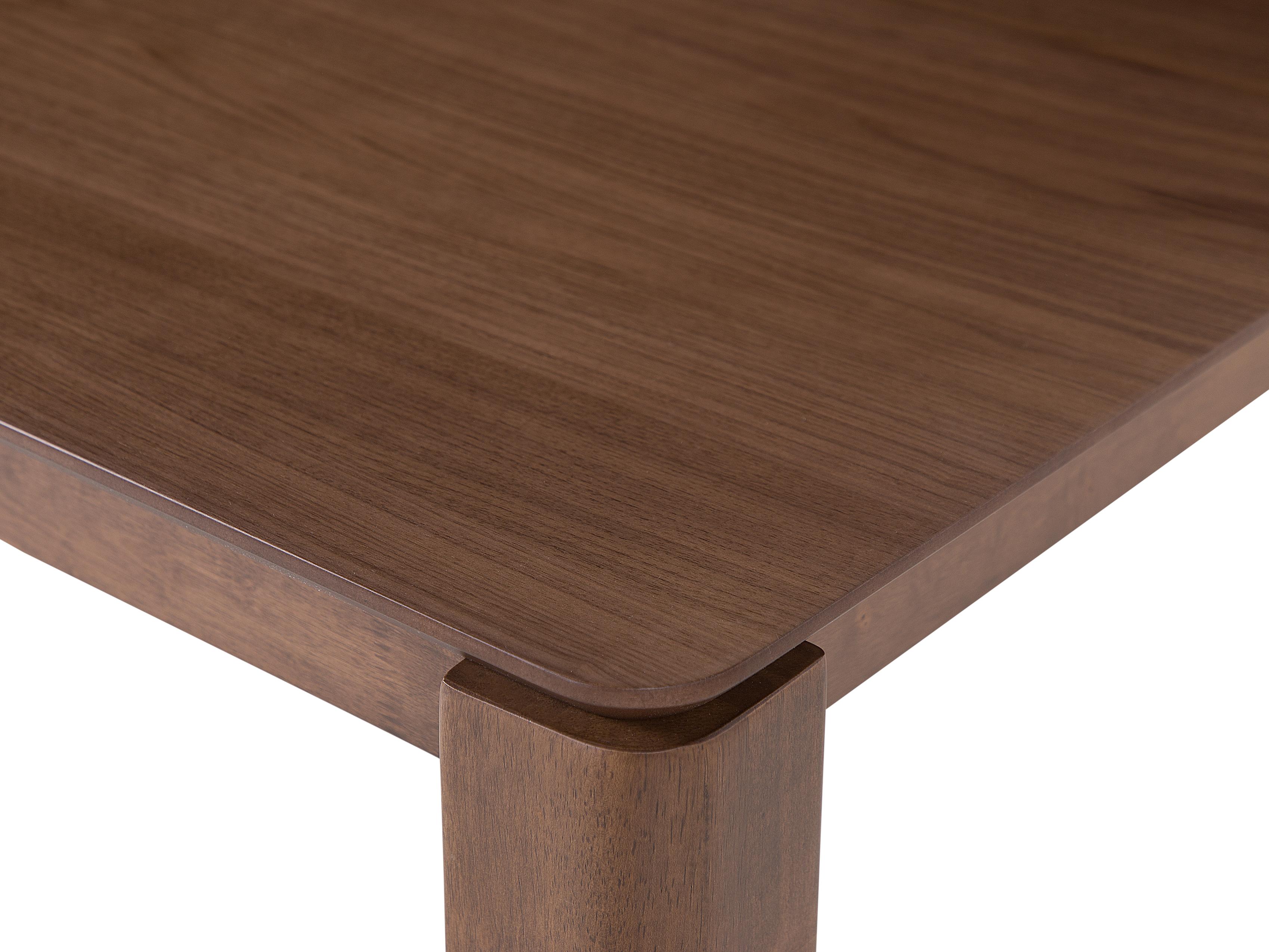 Eettafel LOTTIE Donker walnoothout 90 cm 160 cm