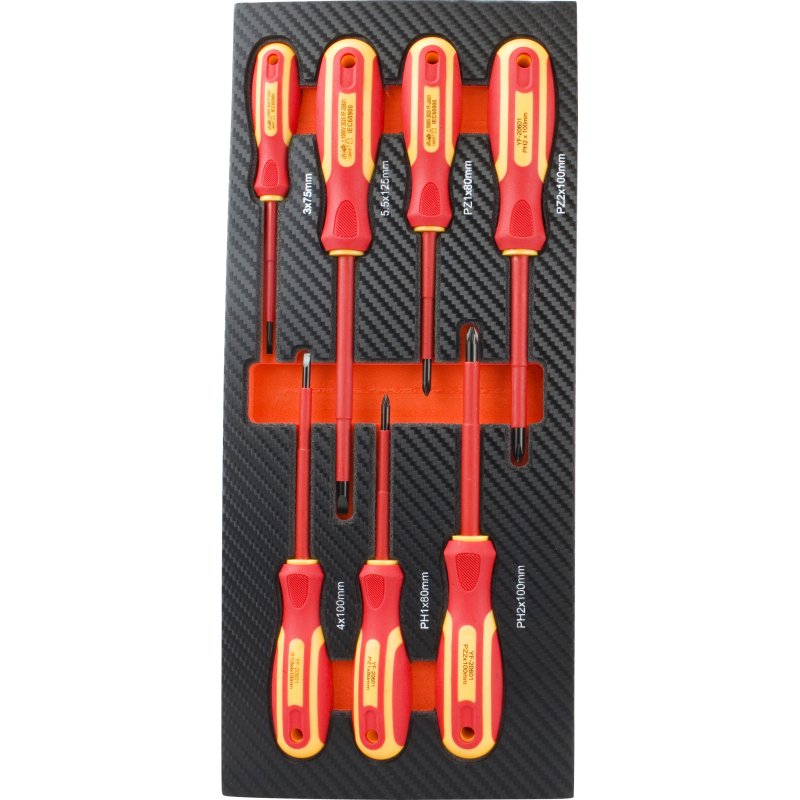 Module 7 tournevis VDE 1000V pour servante d'atelier