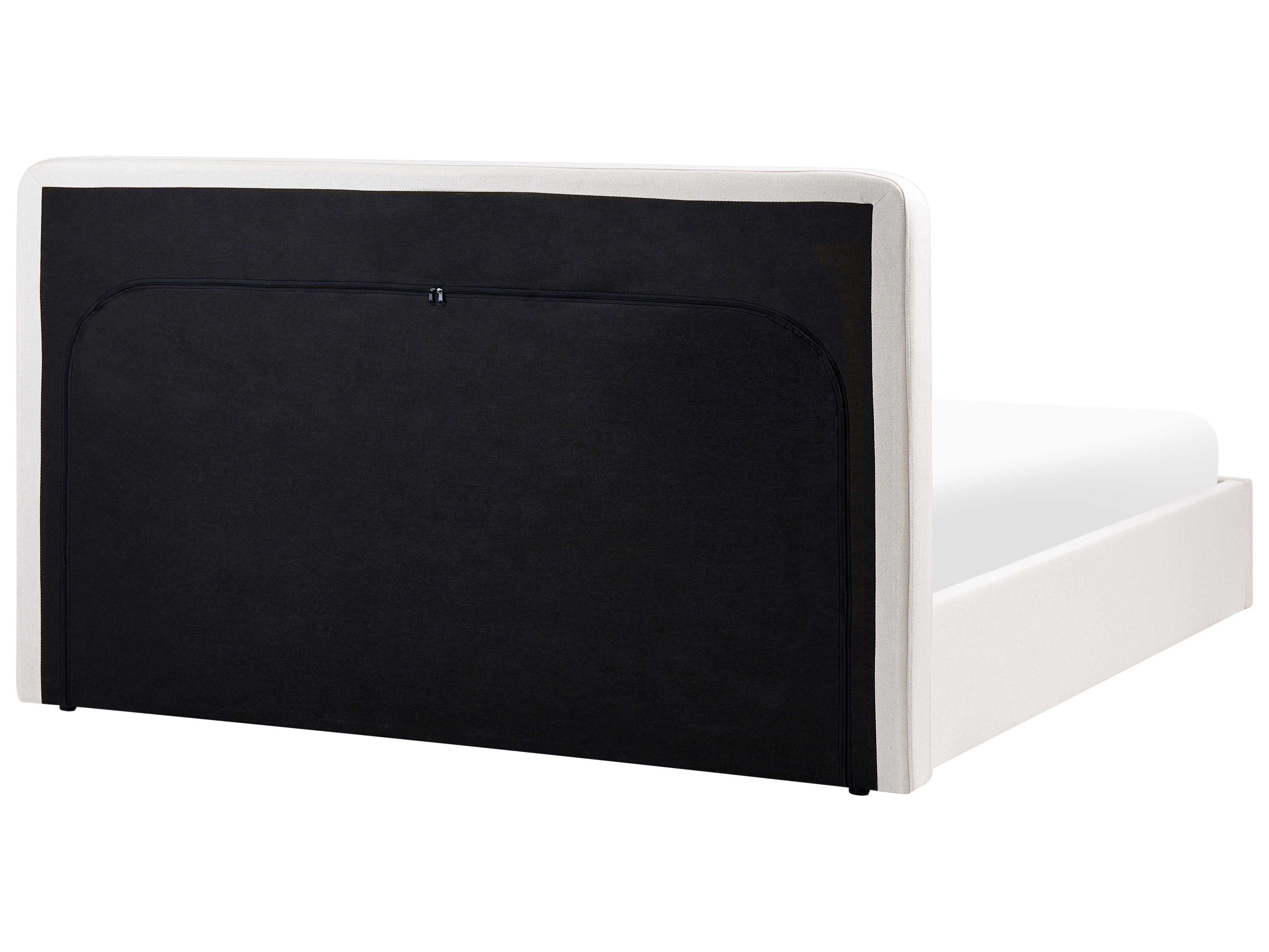 Bed met opbergruimte Stof BRENON 180 x 200 cm Lichtbeige