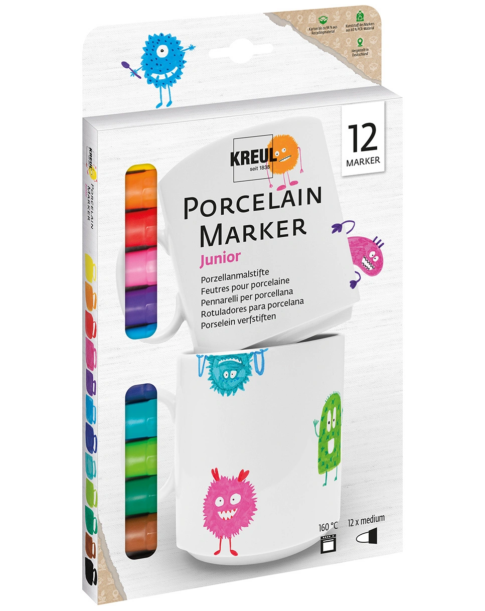 Porzellan-Malstifte PORCELAIN MEDIUM JUNIOR 12er-Set