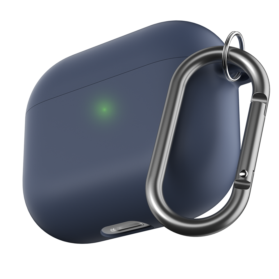KeyBudz - PodSkinz HyBridShell Series Keychain Case - Premium hard shell triple layer case for your Airpods 3 (Color: Midnight BlueBlue)