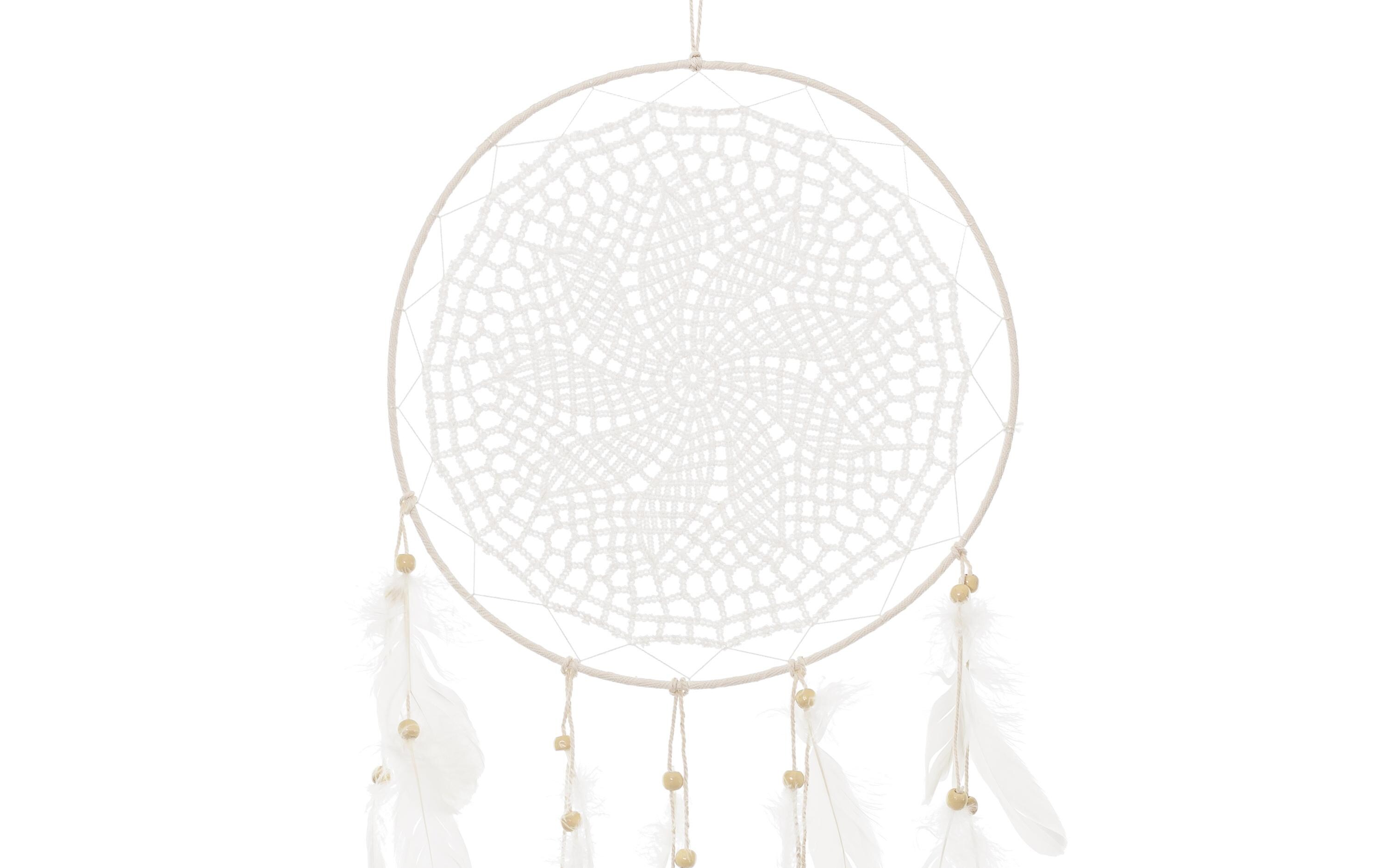 Girlande Traumfänger mit Federn 30 x 94 cm, WeissDekoration für Feste wie Hochzeit, Polterabend, Geburtstagsparty, Sommerparty
