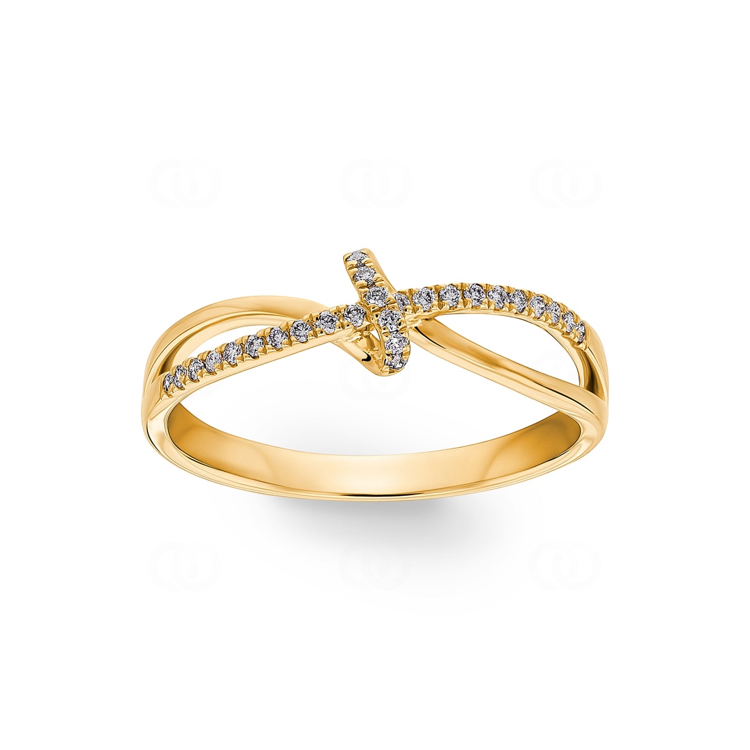 Ring 750/18 K Gelbgold mit Diamanten 0.10 ct H/si
