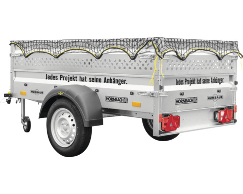 Humbaur enkelassige projectaanhangwagen Steely inclusief geperforeerde plaatverlenging, net & steunwiel 2050 x 1095 x 600 mm ongeremd toegestaan totaalgewicht 750 kg