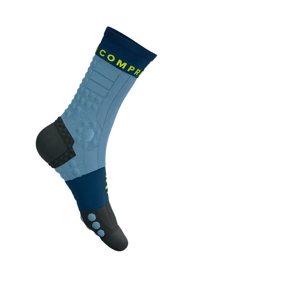 Compressport Pro Racing Winter Trail Compressiesokken Blauw/Groen