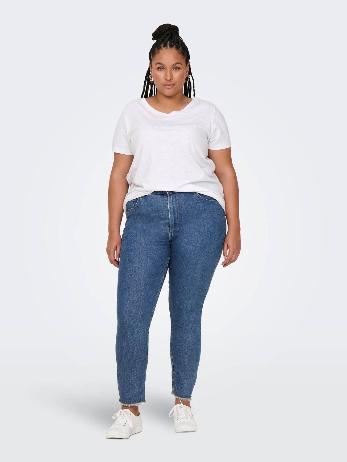 CARHUSH Mittlere Taille Skinny Fit Jeans Medium Blue Denim