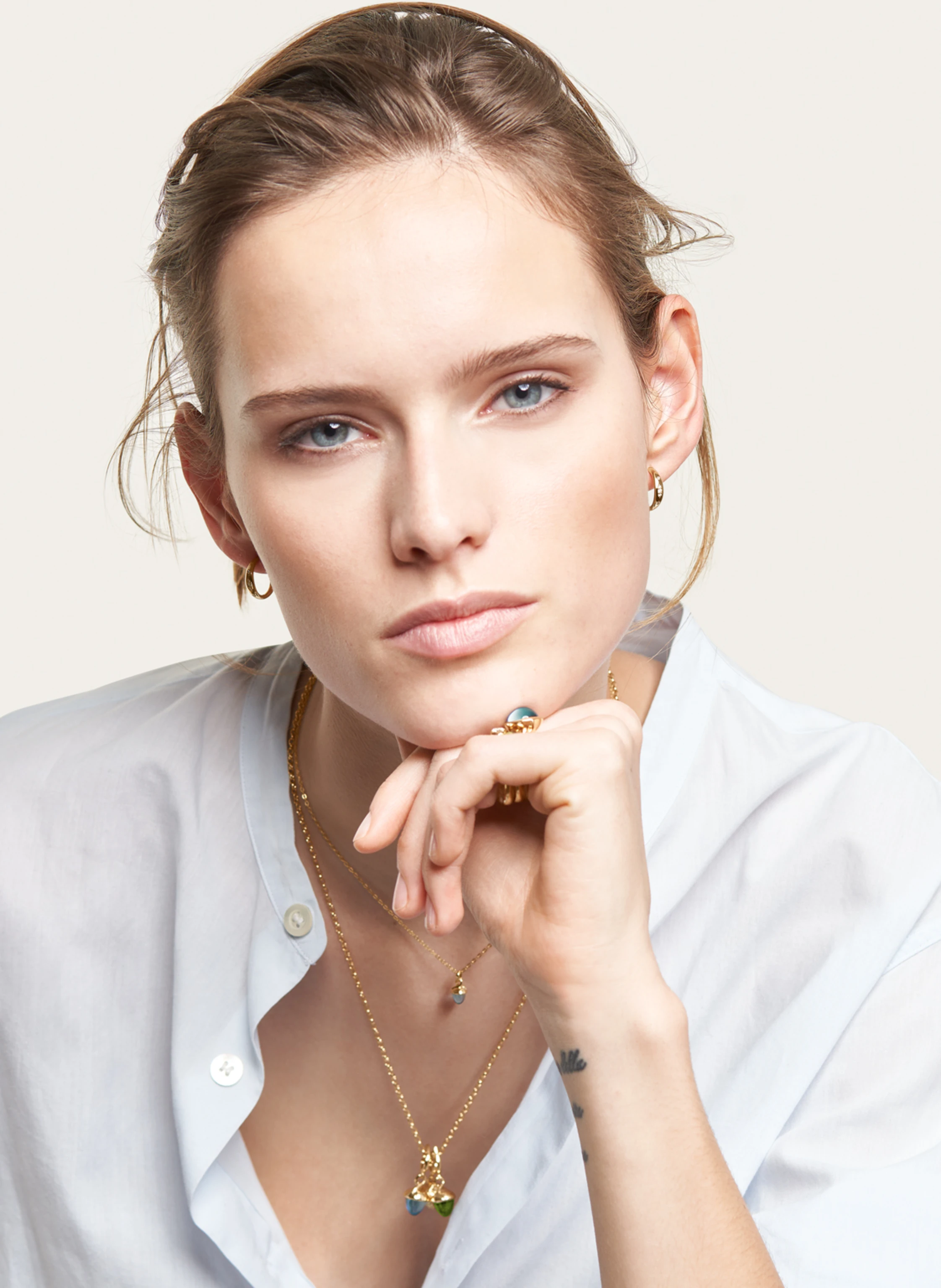 TAMARA COMOLLI Halskette NECKLACE 'MYMIKADO' WITH SWISS TOPAZ aus 18 Karat Gelbgold mit Swiss Topas