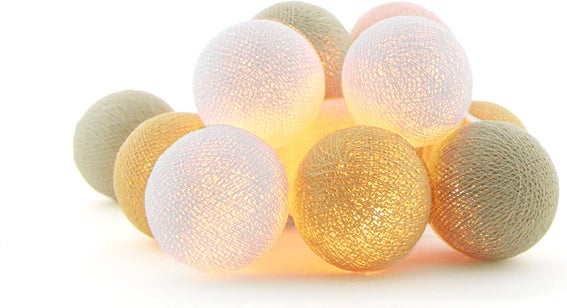 Cotton Ball Lights lichtsnoer Sunrise extension kit roze/oranje 2,4 m met 20 lampen