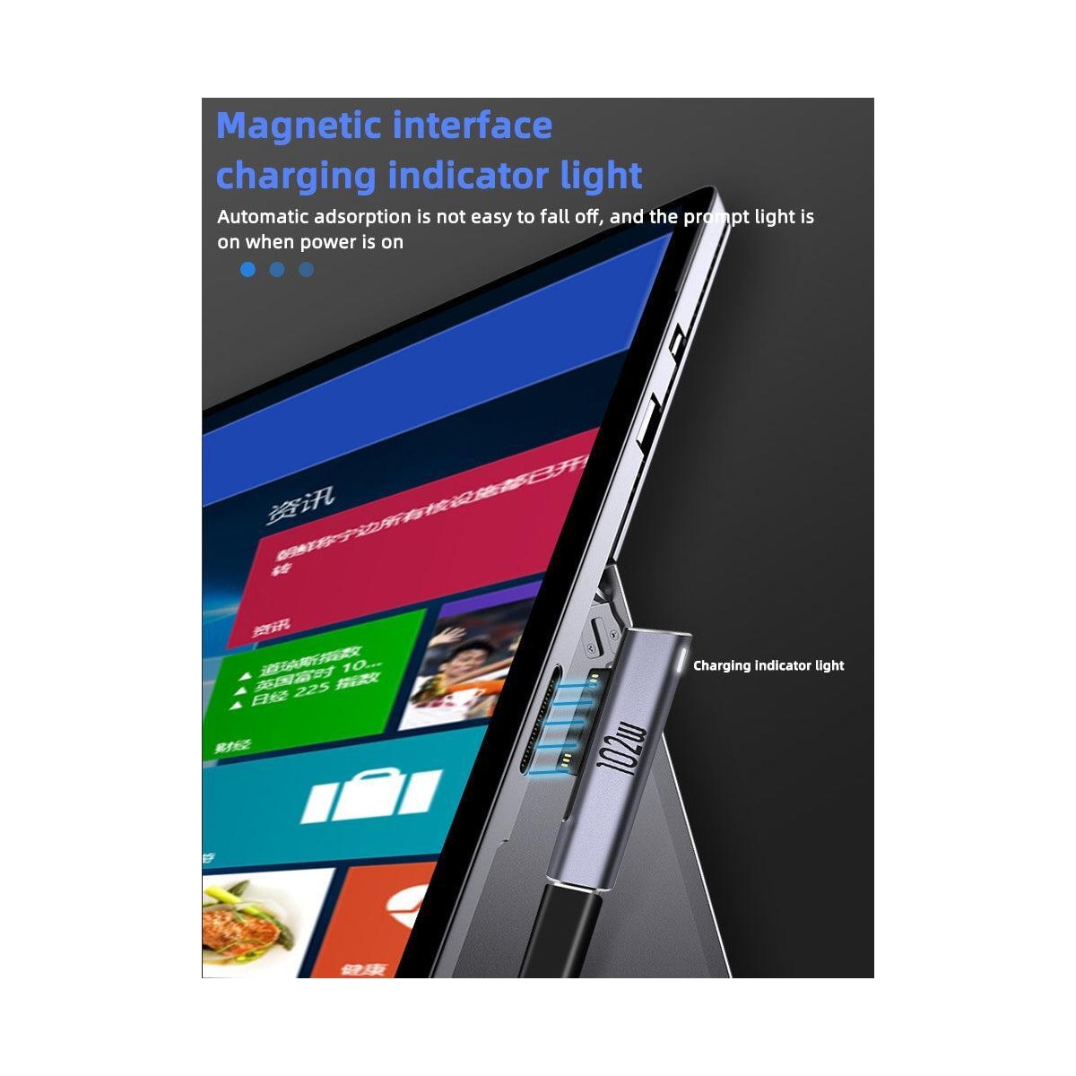 NÖRDIC USB-C ladeadapter for Microsoft Surface 15V 6.8A 102W