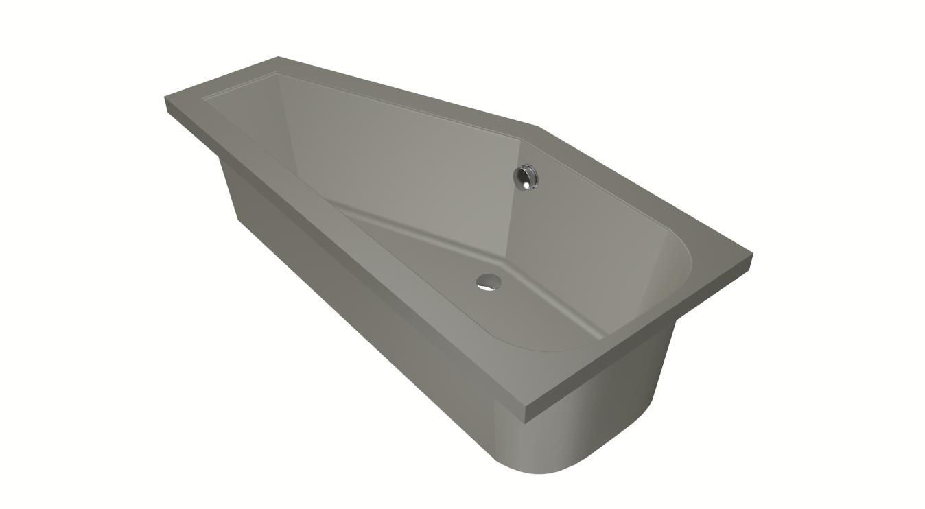 Xenz Lagoon Compact badkuip links 160x75x40cm cement