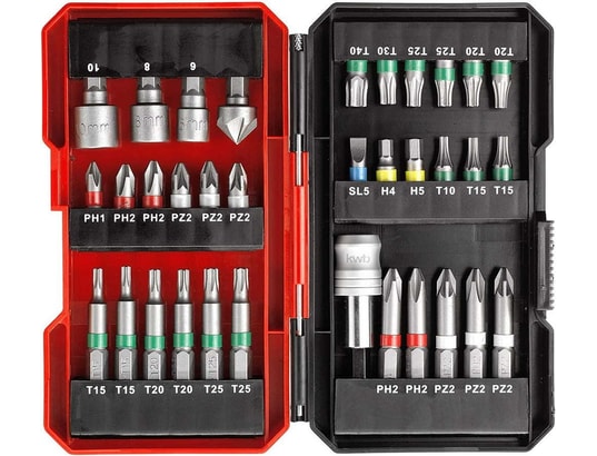 KWB - Coffret embouts de vissage Coffret 34 embouts de vissage pour perceuse visseuse sans fi...