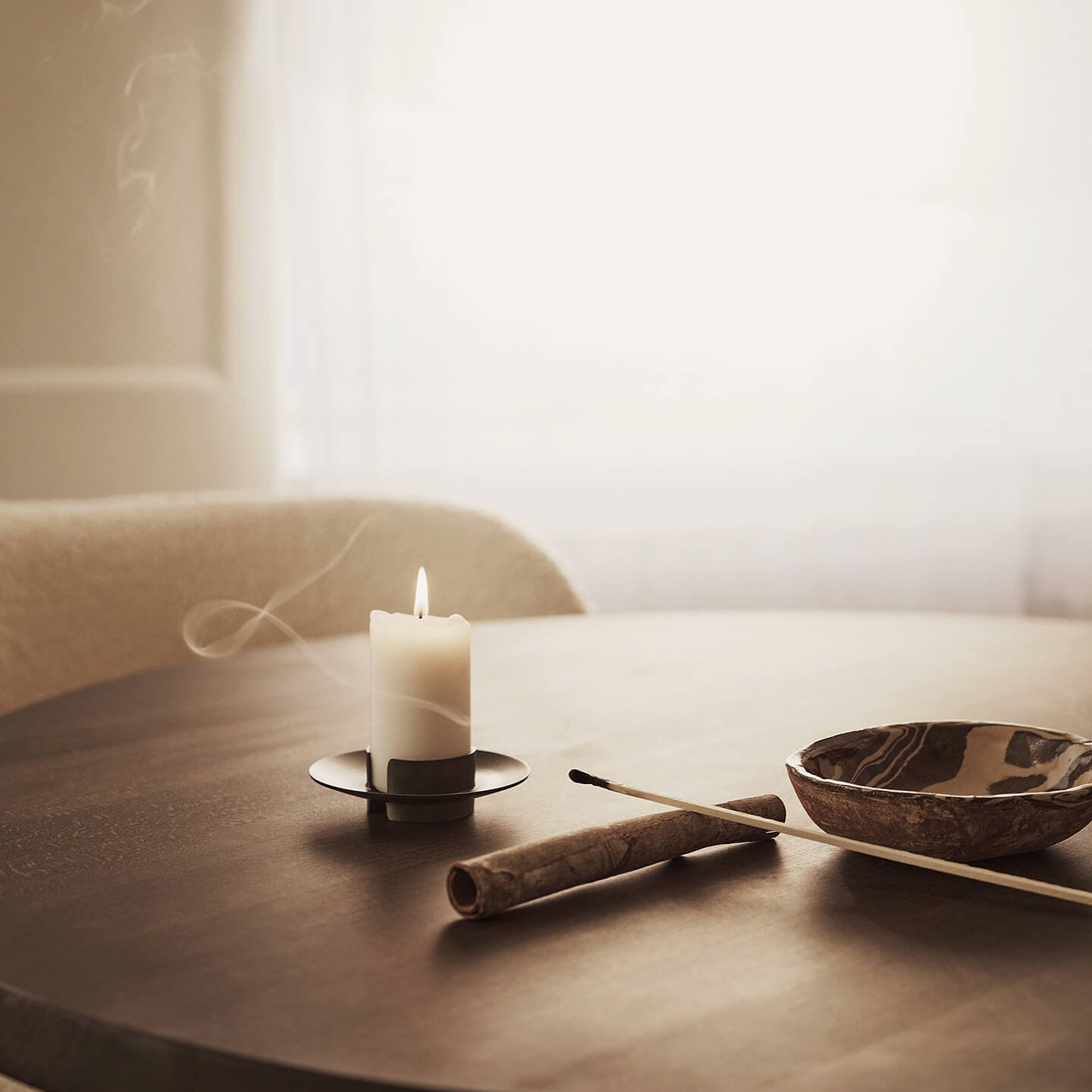 Ferm Living Block Kandelaar - Black Brass