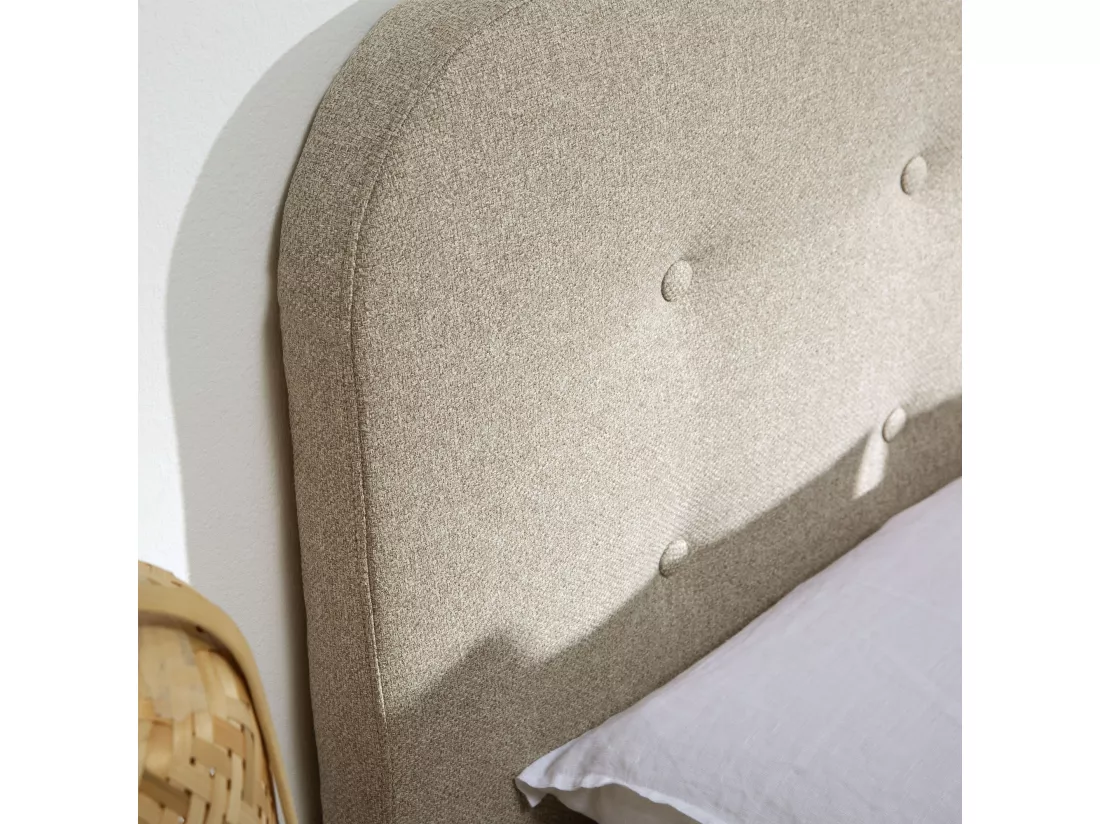 Tête de lit tapissée Saona 160x60 cm Couleur Beige, 8 cm d'épaisseur