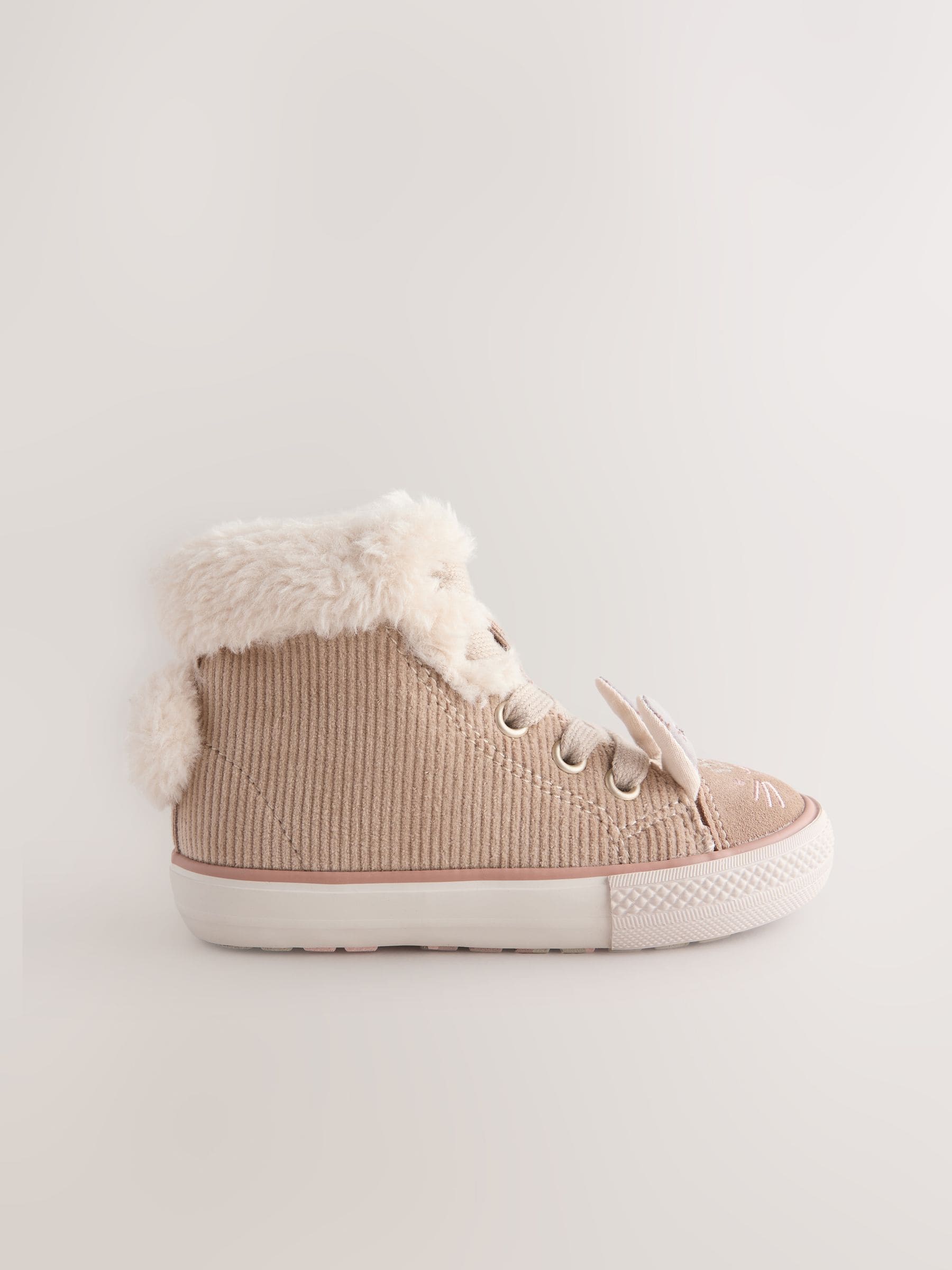 Neutraal met konijnenprint - Character sneakers met hoog bovenwerk
